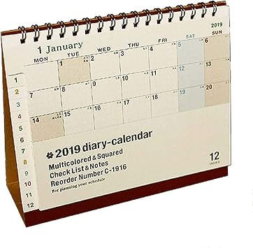 Amazon シンプルダイアリー卓上カレンダー 19年1月から19年12月対応 C 1916 カレンダー 文房具 オフィス用品