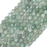 BEADIA Faceted Natural Green Aventurine Jade Stone Round Beads 8mm 36cm/Strand for Jewelry Making