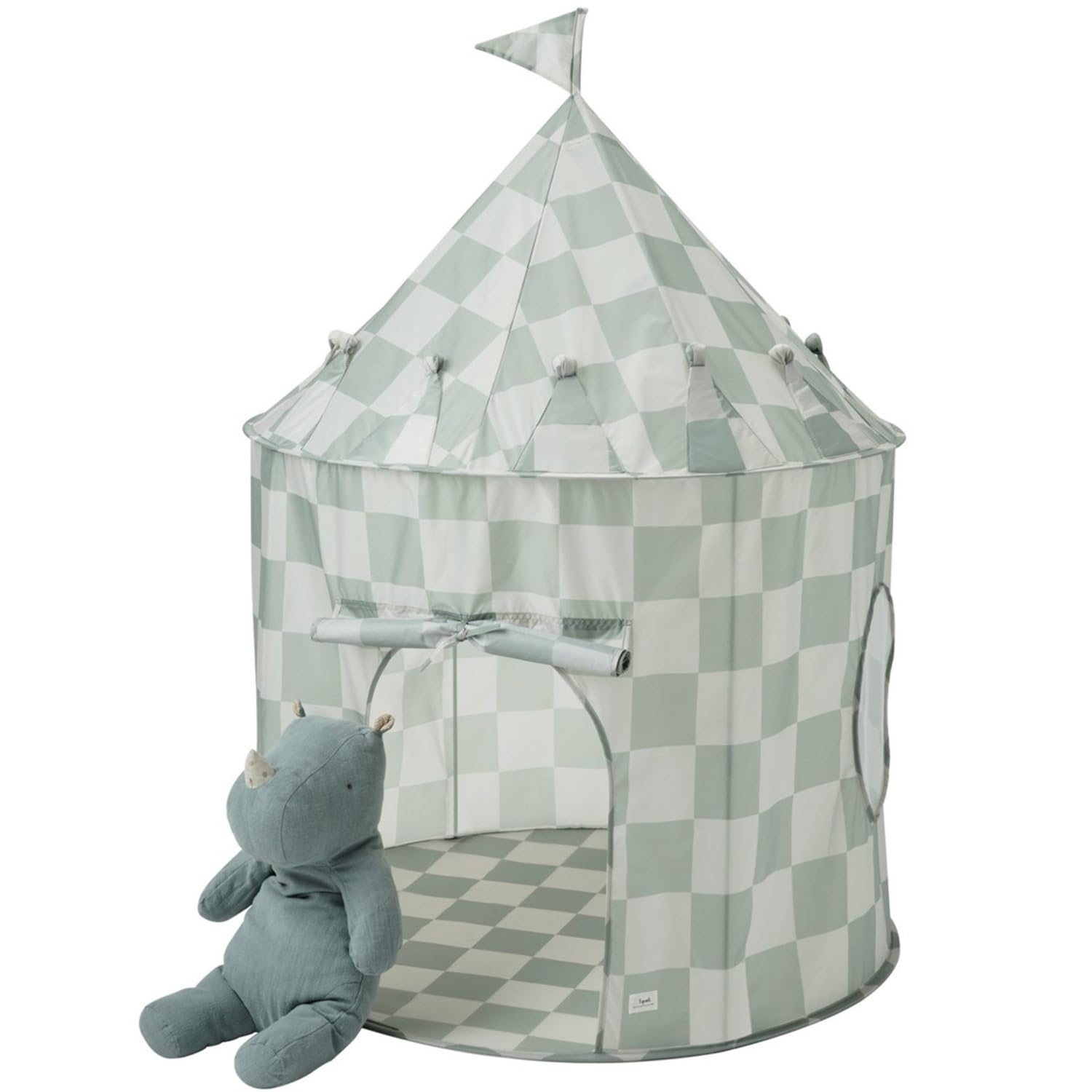 3 Sprouts Kids Play Tent - Sustainable Recycled Fabric – Fun Spacious Childs Playhouse for Indoor Games for Boys & Girls - Durable Fort Pop Up House for Toddlers & Children Age 3-10 - Checkered Green