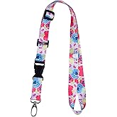 Wisdompro Adjustable Lanyard, Heavy Duty Neck Strap Lanyard with Detachable Buckle and Metal Hook for Keys, ID Badges, Card Holder, Name Tags - Dahlia