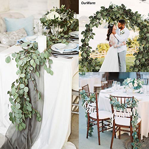 LYLYFAN Eucalyptus Garland 6Ft Artificial Eucalyptus Garland Eucalyptus Greenery Garland Wedding Backdrop Arch Wall Decor - Thumbnail 5