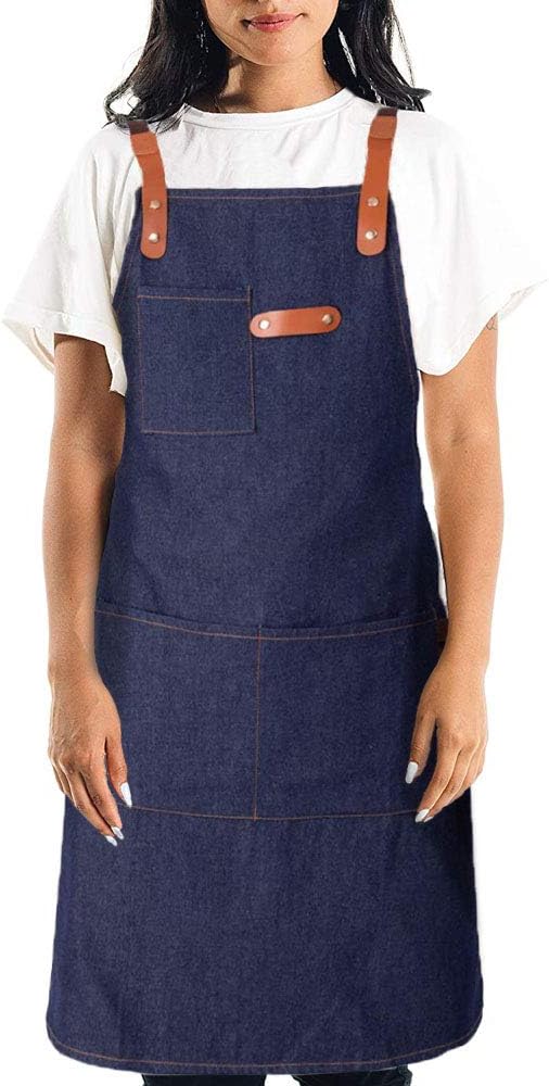Vacoco Work Apron with Plus Tool Pockets Professional Grade Aprons for