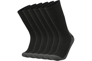 SOX TOWN Men's Merino Wool Cushion Crew Socks Moisture Wicking Control for Outdoor Hiking Work Boot Thermal Warm All Seasons