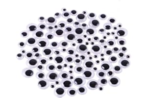 DIYASY 420 Pcs Googly Eyes 7mm -15mm Round Wiggle Eyes with Self-Adhesive Assorted Size for Craft and DIY.