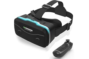 COCERKET VR Headset with Bluetooth Controller, Universal Virtual Reality Glasses Compatible for iPhone & Android 4.7-7" Phones, 2024 HD VR Headset with Adjustable Pupil Distance & Focus, Heat Dissipation