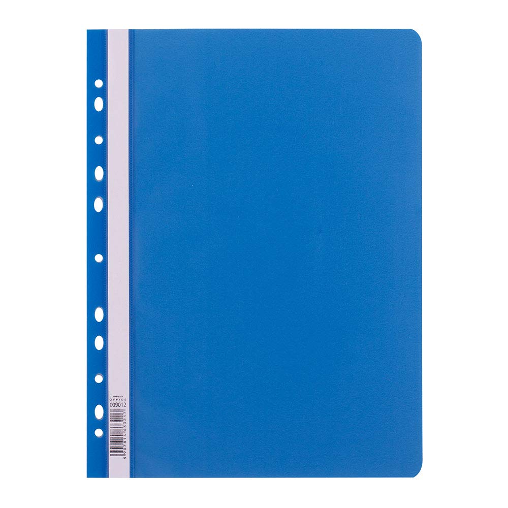 D.RECT Lux PP File Folder A4 with Perforation Strong Polypropylene Film Blue