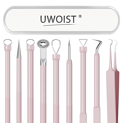 Pimple Popper Tool Kit Blackhead Remover Tools (5 Piece Kit), Professional Stainless Black Head Remover for face, Risk Free Treatment Pimple Extractor with Tweezers