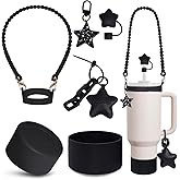 VirgoCCY Stanley Cup Accessories Set 30&40 Oz, Includes 0.4in Straw Covers, Water Bottle Handle Strap, Cute Stanley Charms and Silicone Boot.