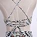 Women's Sexy Floral Print Ruffle Off Shoulder Bikini Swimsuit (Tag L -- US 8, B)