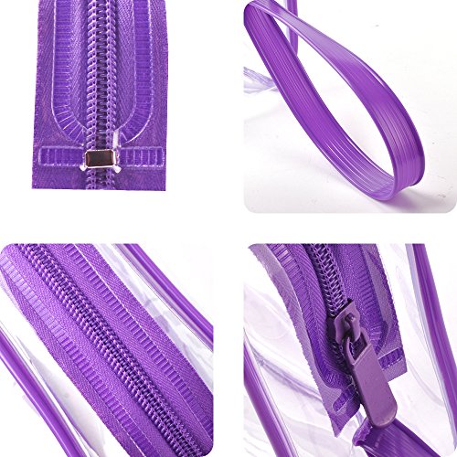 TSA-Approved Clear Travel Toiletry Bag, CGBE Airline Kit 3-1-1 Liquids Toiletries & Cosmetics Packing Organizer Carry-On Luggage Pouch with handle for Women and Men (3 Pack Purple ) - Thumbnail 5