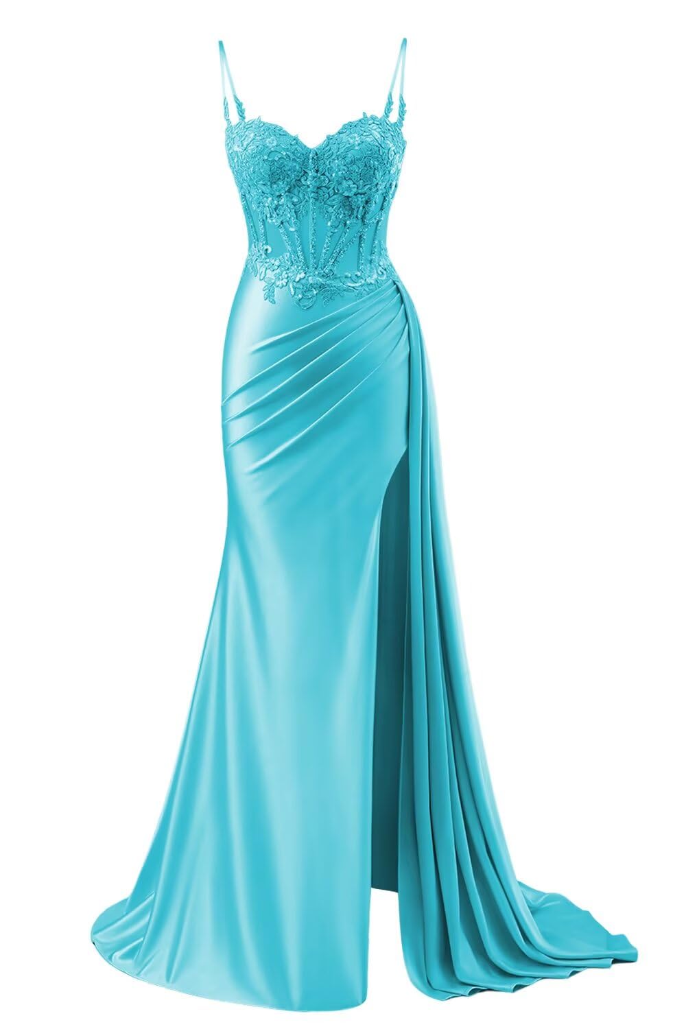 INEWER Women's Plus Size Lace Appliques Prom Dress