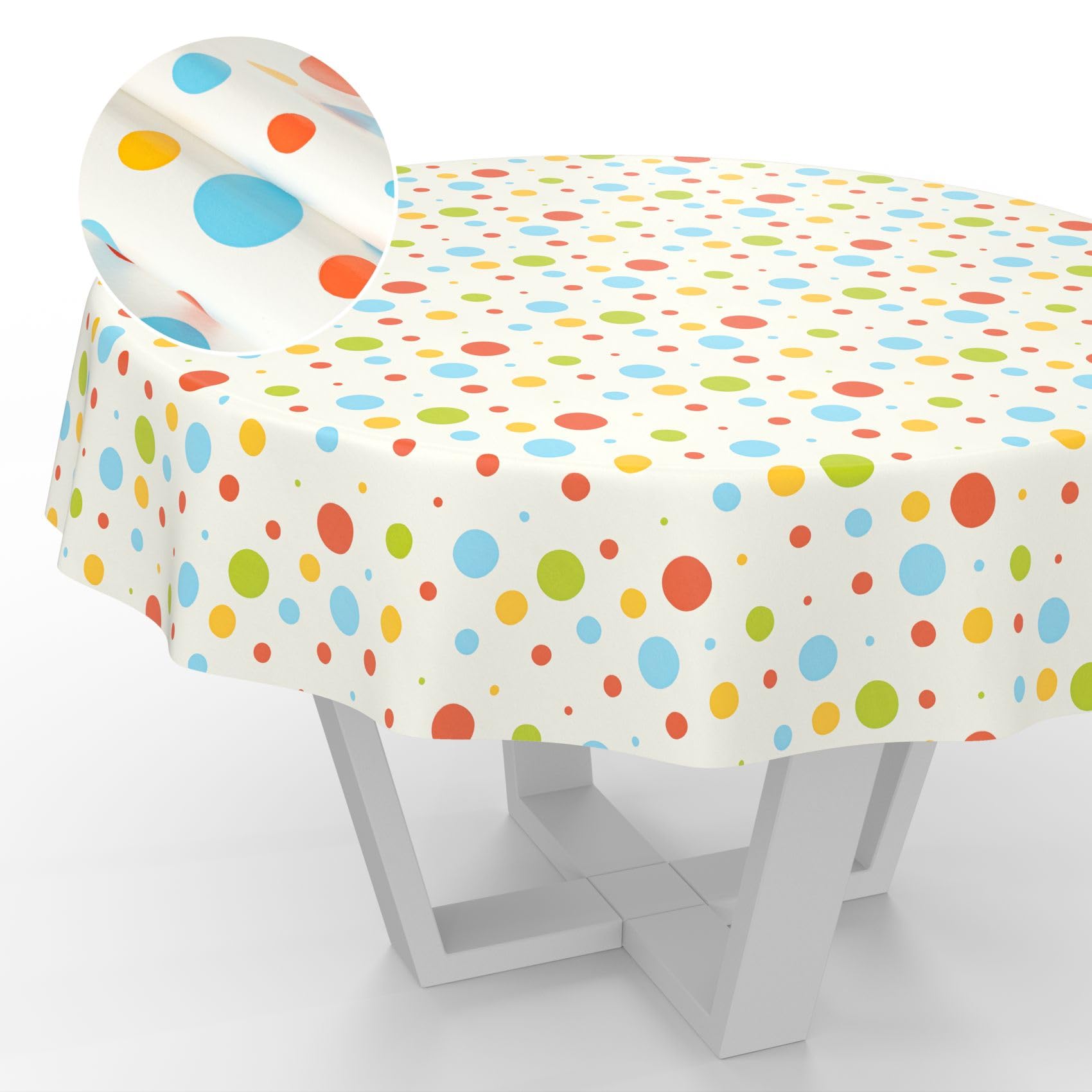 ANRO Oilcloth Tablecloth, Washable, Oilcloth, Garden Tablecloth, Outdoor, Indoor, Round, 140 cm, Cut Edge, Party