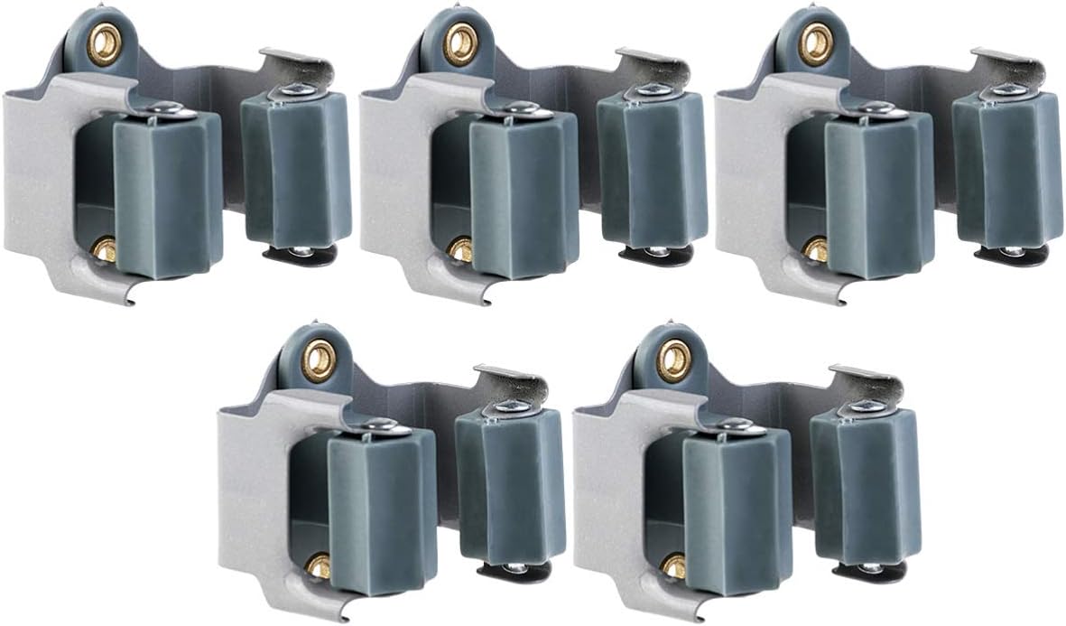 OUNONA W900Freier Tag und Besenhalter Wandtattoo Halterung Aufbewahrungsschuppen Garten (grau)