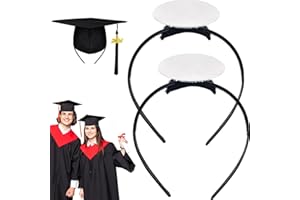 unibouti 2 Pack Graduation Cap Headband - Grad Cap Head Band Insert with Hook and Loop Sticker - Graduates Essential Hairband for Securing Graduation Hat