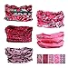 Oureamod Wide Headbands for Men and Women Athletic Moisture Wicking Headwear for Sports,Workout,Yoga Multi Function (Pink series)