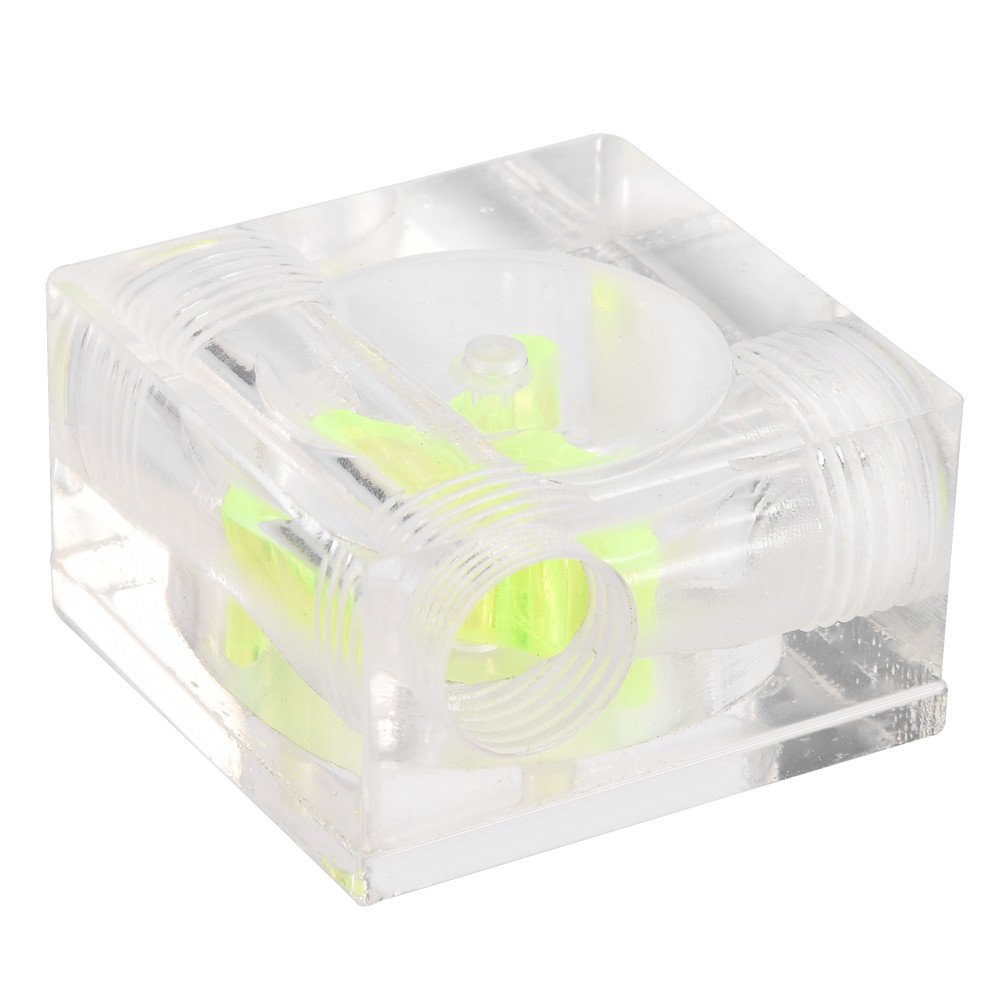 Richer-R G1/4 Water Cooler Flow Meter Indicator,3 Impeller Water Cooler Flow Meter Indicator for PC Water Cooling System G1/4 Thread (Quadrate 3 Ways)