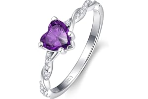 Yaresul 1.25ct Womens Heart Promise Ring, 925 Sterling Silver Heart Cut Created Emerald/Sapphire/Amethyst/Ruby/Cubic Zirconia/Opal Twisted Vine Engagement Ring for Women Size 5-10