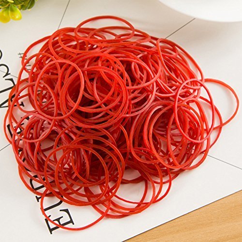 Hamosky Rubber Band Paper Bills Dollars Money Elastic Stretchable Bands 500Pcs (Red)