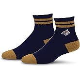 For Bare Feet NCAA MONTANA STATE BOBCATS Cozy Two Stripe Quarter Sock Team Color OSFM