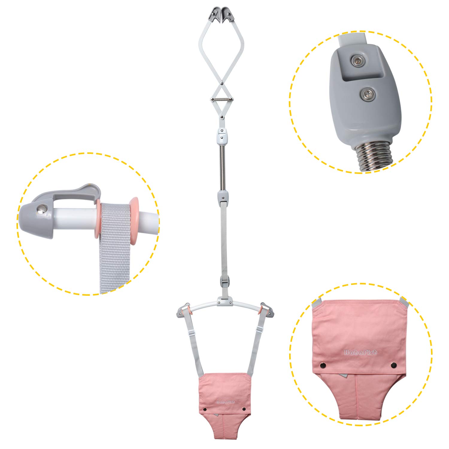 pink baby door bouncer