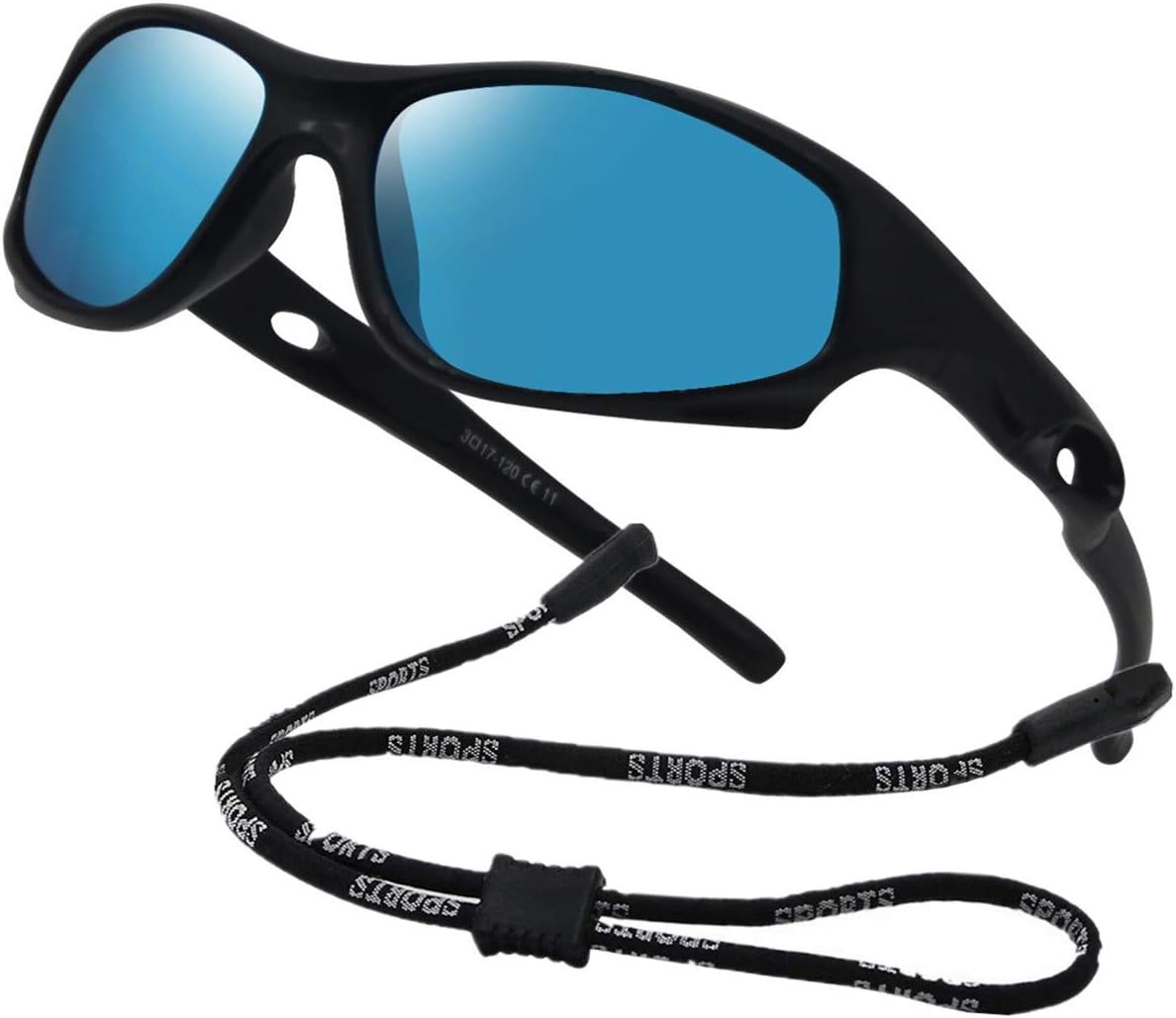 Kids Bendable Polarized Sunglasses for Boys Girls Age 3-10 with Strap