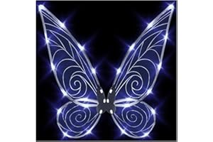 quescu Light up Fairy Wings for Adults,LED Butterfly Wings for Girls Women,Halloween Costume Dress Up,Gifts for Kids