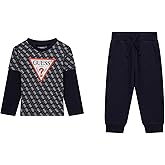 GUESS baby-boys Eco Long Sleeve T-shirt and Active Pants Set