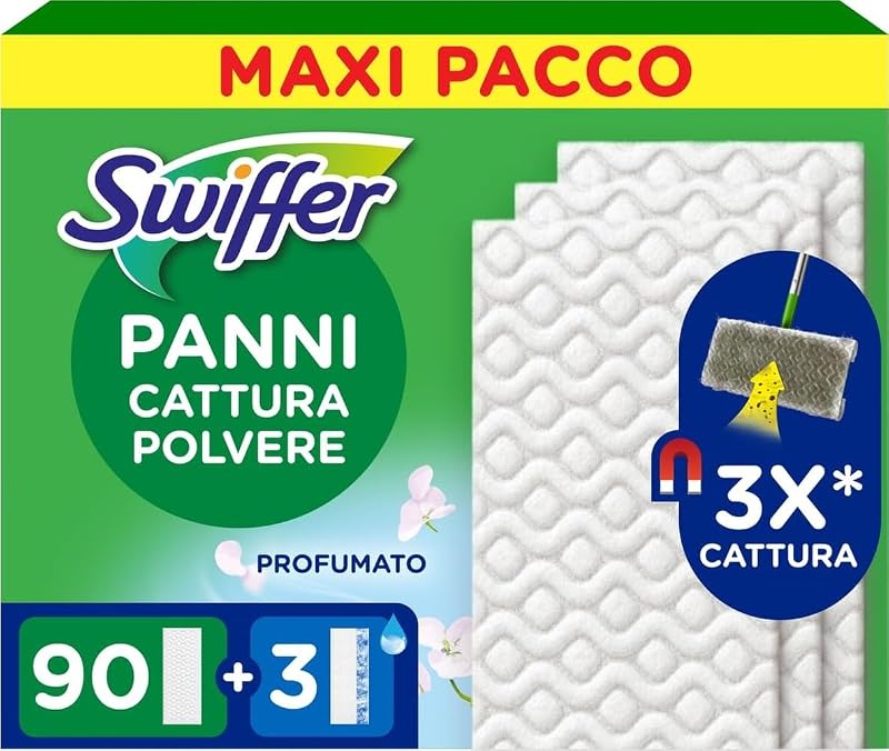 Dry, Ricarica Microfibra Catturapolvere, 90 Panni + 3 Lavapavimenti — foto 1 di 6