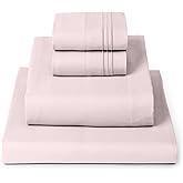 Mellanni Queen Sheets Set - 4 PC Iconic Collection Bedding - Hotel Luxury, Extra Soft, Cooling Bed Sheets - Wrinkle, Fade, Stain Resistant (Queen, Blush Pink)