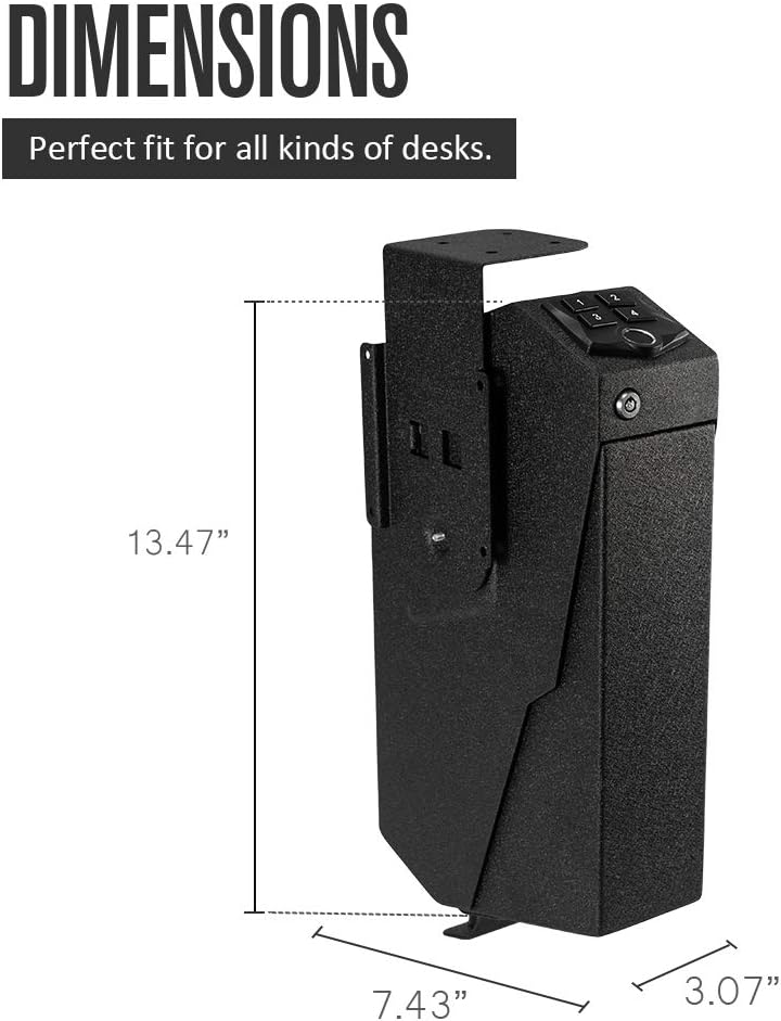 RPNB Mounted Firearm Safety Device with Auto Open Lid Biometric Fingerprint Lock Handgun Security Safe Gun Safe : Sports & Outdoors