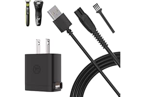 IBERLS Charger for Philips One Blade 360 QP2724 QP2834 Replacement for Phillips Norelco 2400 3600 3900 X3001 QP1924 PQ888 MG5910 MG7910 MG9510 USB 5V Chaging Cord(Brush)