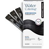 Korean Permanent Hair Dye, Powder Hair Color Kit, Natural Black, Gray Hair Coverage, Plant-Based Formula, Easy Application for Roots, Short & Long Hair, Vegan, Just Mix with Water (3 Powder Packets)
