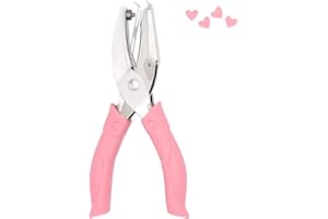 Jeemiter 1/4 Inch Heart Shaped Metal Single Handheld Hole Paper Punch Punchers with Soft-Handled for Tags Clothing Ticket