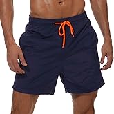 SILKWORLD Men's Swim Trunks Quick Dry Beach Shorts with Pockets