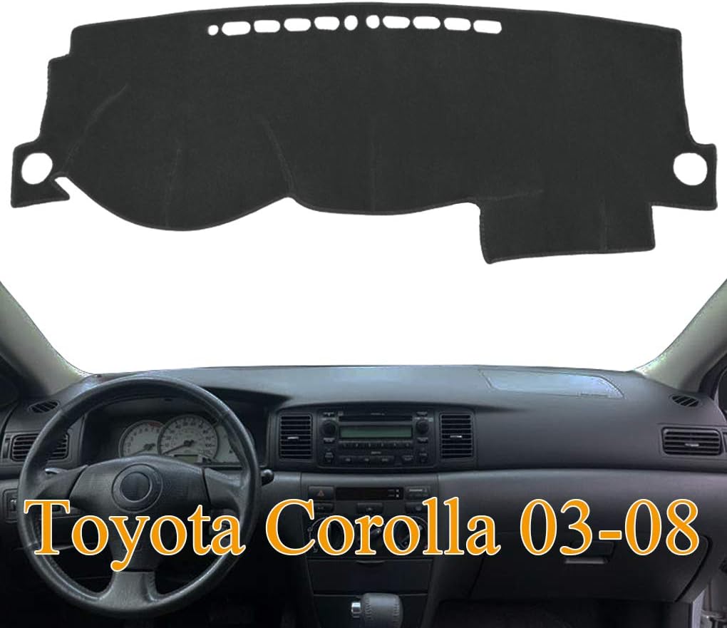 Yiz Dash Cover Mat Custom Fit for Toyota Corolla 2003 2004 2005 2006 2007 2008,Dashboard Cover Pad(Black) Z01