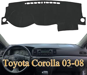 Yiz Dash Cover Mat Custom Fit for Toyota Corolla 2003 2004 2005 2006 2007 2008,Dashboard Cover Pad(Black) Z01