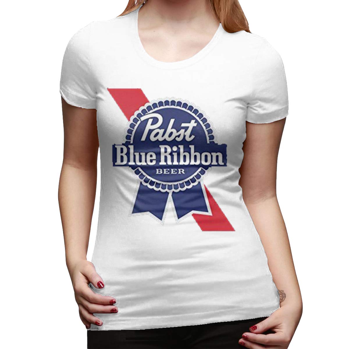 Monicame Short Sleeve Pabst Blue Ribbon Beer Logo Classic Shirt X 