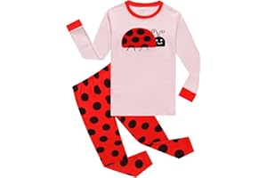 KikizYe Girls Pajamas Set Kids Long Sleeve PJs Cotton Jammies