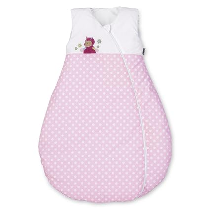 Sterntaler Schlafsack für Kleinkinder, Ganzjährig, Wärmeregulierung, Reißverschluss, Größe: 70, Katharina, Rosa/Weiß