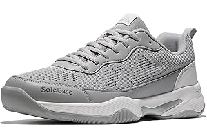 SoleEase Men's Tennis Shoes, Lightweight Breathable Non-Slip Athletic Sneakers for Men & Women Playing Pickleball Table Tennis & Badminton