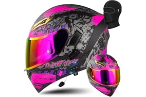 AAREG Unisex Adult Flip-Up Motorcycle Helmet, Carbon Fiber, Anti-Fog Visor, Aerodynamic Design, Integrated Bluetooth, DOT Approved, Sizes S-XXL