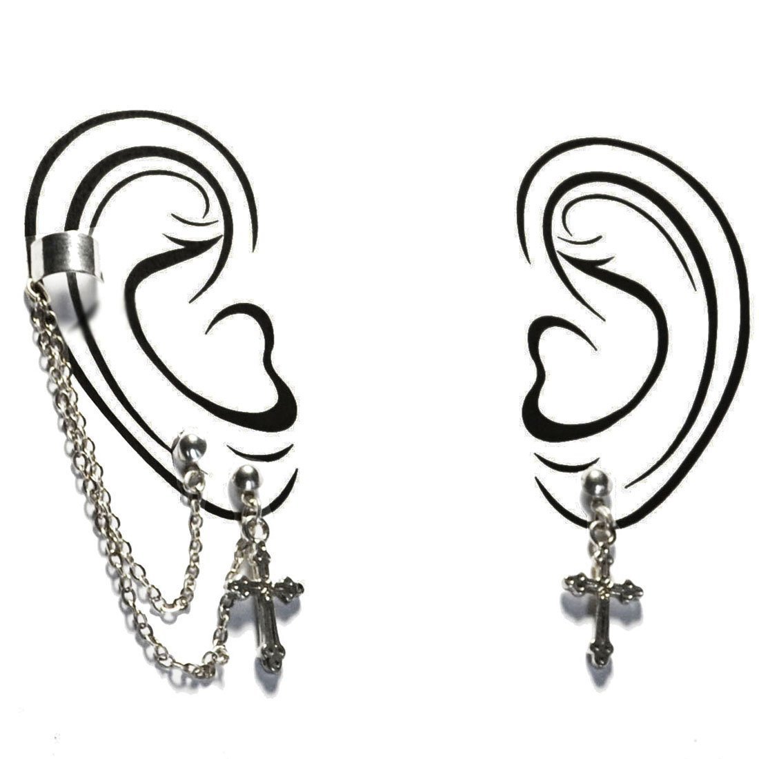 Earrings 2 Double Holes Celtic 2 Piercings Ear Cuffs