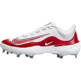 Nike Men's Alpha Team Huarache Elite 4 Low Metal Baseball Cleats (FD2745-105, White/Black/Blue Tint/University Red)