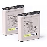 iROCCMIN 2Pcs 2000mAh NP-BG1 Replacement Battery | Compatible with Sony NP-BG1 NP-FG1 Battery and Cyber-Shot DSC-W120,150,220 DSC-H3,H7,H9,H10,H20,H50,H55,H70,DSC-HX5V Cameras