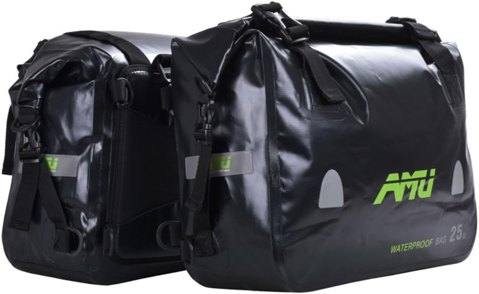 A.B Crew 2pc Waterproof Motorcycle Saddlebags 50L Panniers Heavyduty
