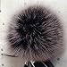 Dikoaina Faux Fox Fur Pom Pom Keychain Bag Purse Charm Gold Ring Fluffy Fur Ball, Silver, One Size