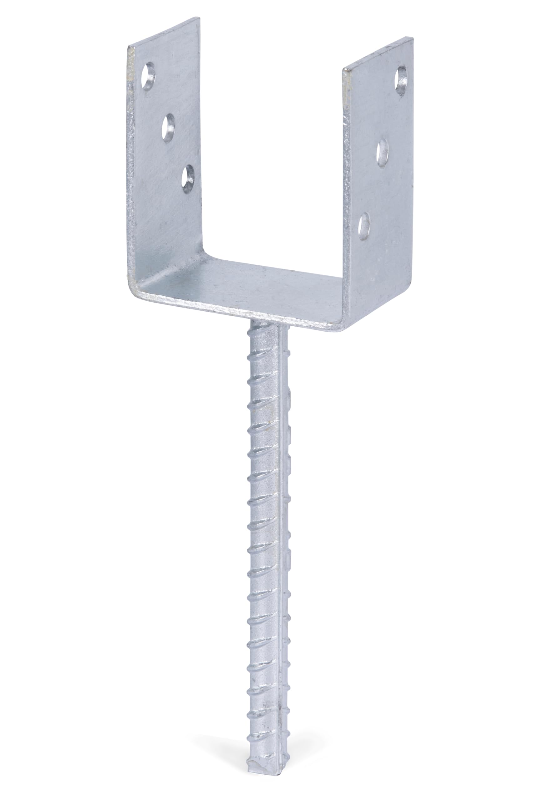 Alberts 214265 U-Post Support | with Concrete Anchor Made of Corrugated Steel | Hot-Dip Galvanised | Clear Width 91 mm | Length Concrete Anchor 200 mm