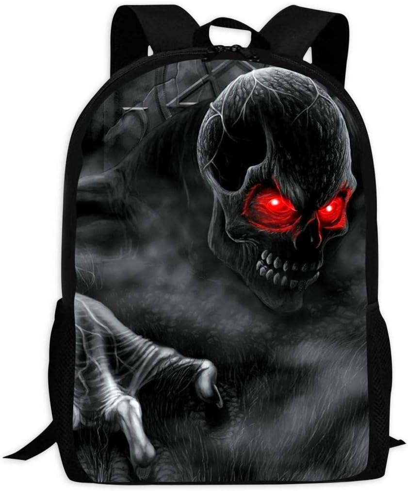 DDSZTD Skeleton on Fire Graphic 3D Print School Backpack Fashion Travel Daypacks Large Laptop Bag For Men Women Girls Boys