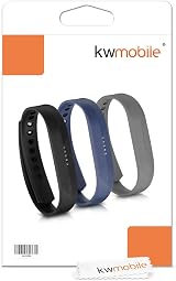 kwmobile TPU Watch Strap Set 3 for Fitbit Flex 2 Replacement Bands Black Blue view 7