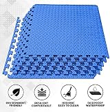 ComFy Mat Interlocking Puzzle Gym Flooring 4 Tiles 24x24 Blue 16 sq ft view 4